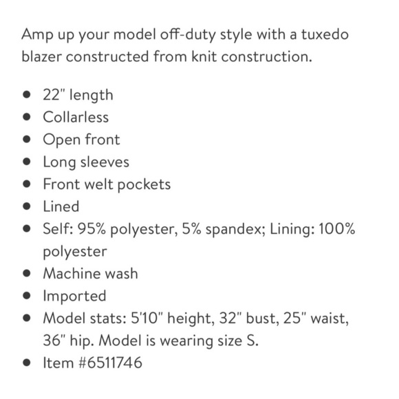 BCBGeneration Open Front Tuxedo Jacket Knit Textured Blazer Small S - Picture 7 of 10